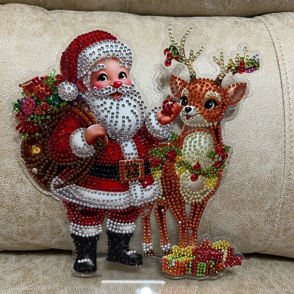 Festive Santa and Reindeer Holiday Decor